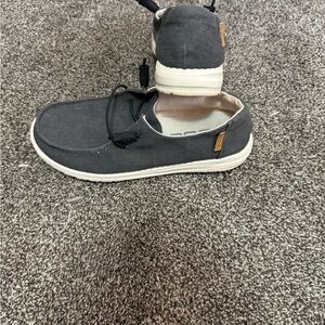 Hey Dude Wendy Women's Dark Gray Canvas Slip-On Loafers